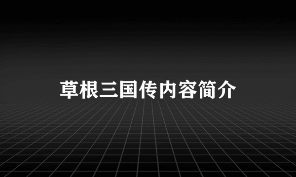 草根三国传内容简介