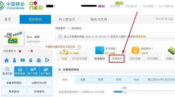 中国移动话费查询清单_中国移动话费详单查询
