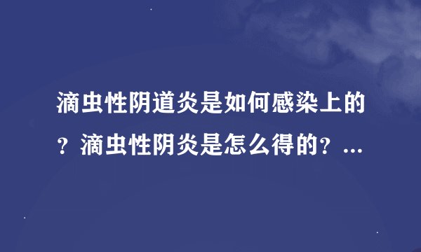 滴虫性阴道炎是如何感染上的？滴虫性阴炎是怎么得的？滴虫性阴道炎究竟是怎么得上的呢