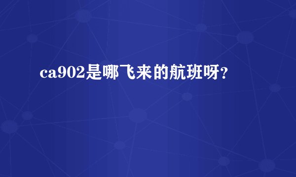 ca902是哪飞来的航班呀？