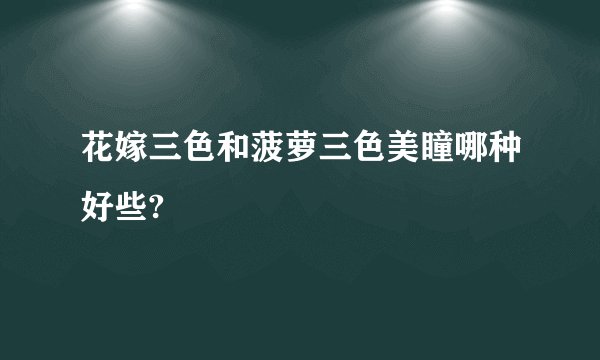 花嫁三色和菠萝三色美瞳哪种好些?