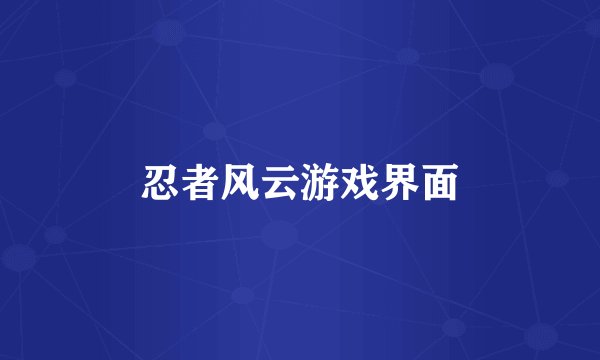 忍者风云游戏界面