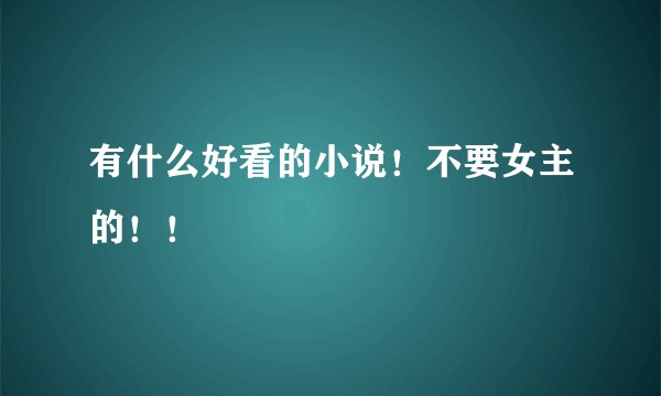 有什么好看的小说！不要女主的！！