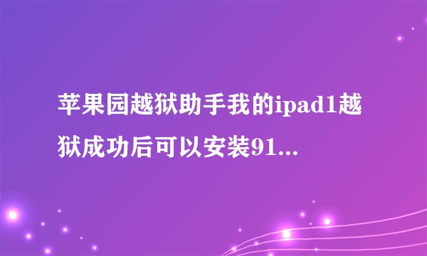 苹果园越狱助手我的ipad1越狱成功后可以安装91助手但是无法安装pp助手源这是为什
