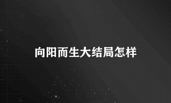 向阳而生大结局怎样