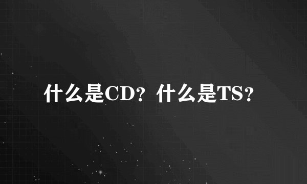 什么是CD?什么是TS?