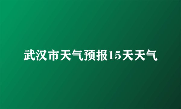 武汉市天气预报15天天气