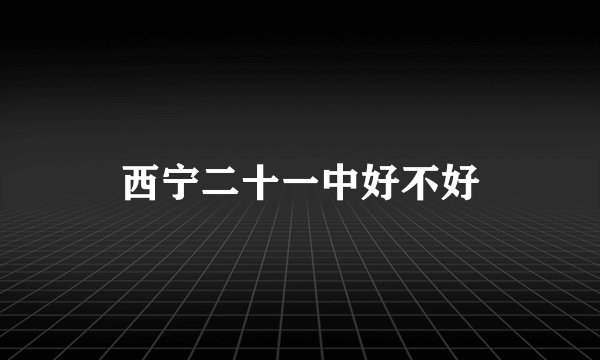 西宁二十一中好不好