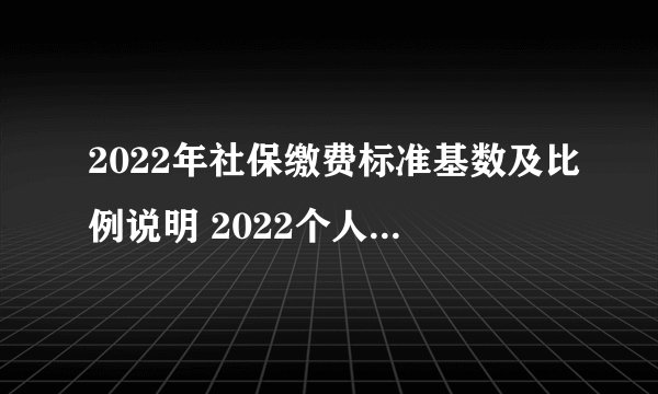 2022年社保缴费标准基数及比例说明 2022个人社保缴费标准表明细