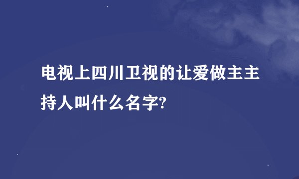 电视上四川卫视的让爱做主主持人叫什么名字?
