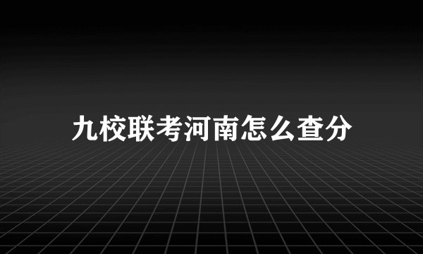 九校联考河南怎么查分