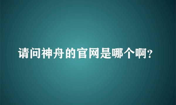 请问神舟的官网是哪个啊？