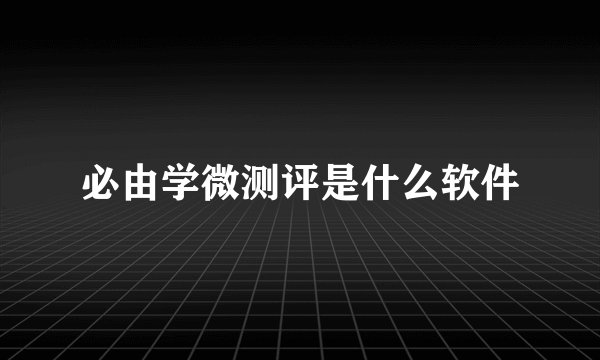 必由学微测评是什么软件