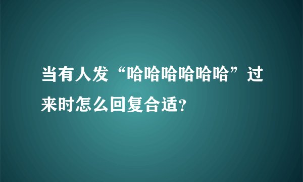 当有人发“哈哈哈哈哈哈”过来时怎么回复合适？