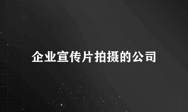 企业宣传片拍摄的公司