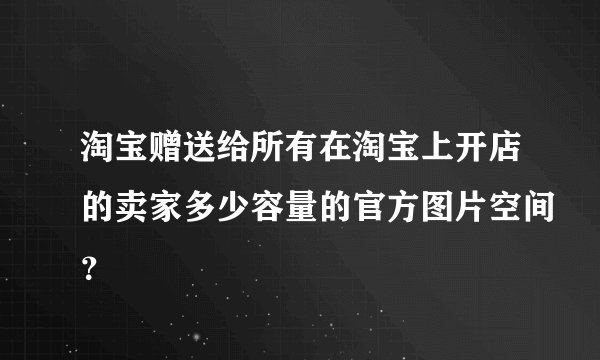 淘宝赠送给所有在淘宝上开店的卖家多少容量的官方图片空间?