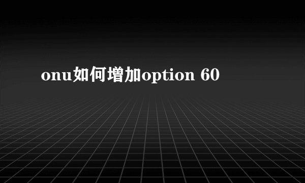onu如何增加option 60