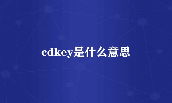cdkey是什么意思