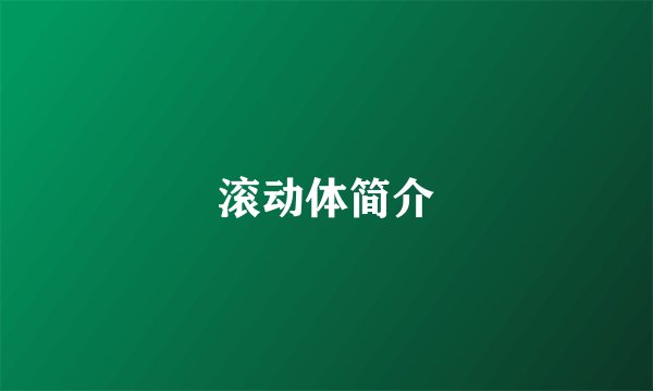 滚动体简介