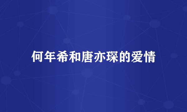 何年希和唐亦琛的爱情