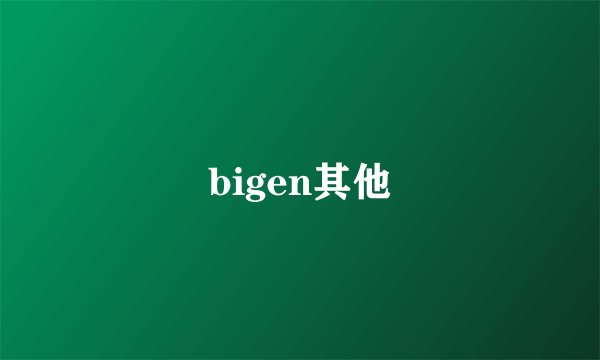 bigen其他