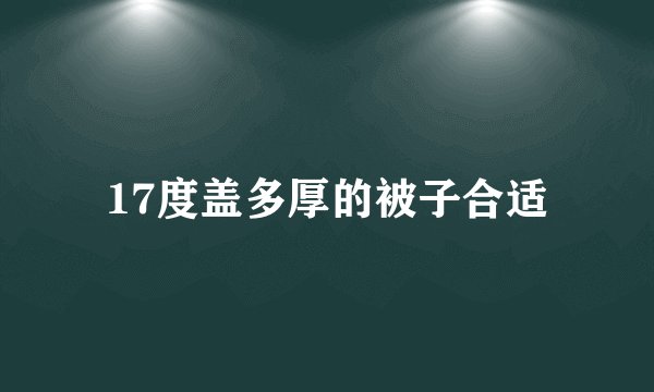 17度盖多厚的被子合适