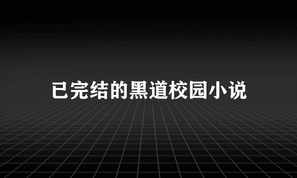 已完结的黑道校园小说