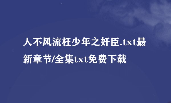 人不风流枉少年之奸臣.txt最新章节/全集txt免费下载