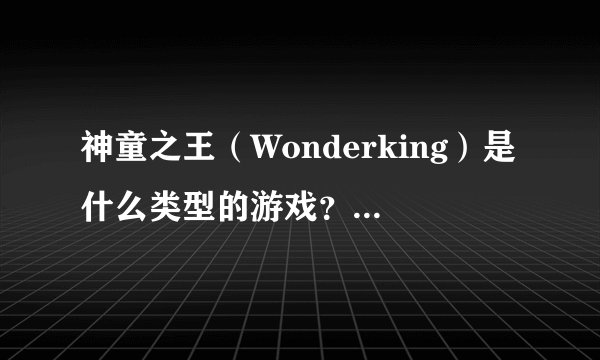 神童之王（Wonderking）是什么类型的游戏？大神们帮帮忙