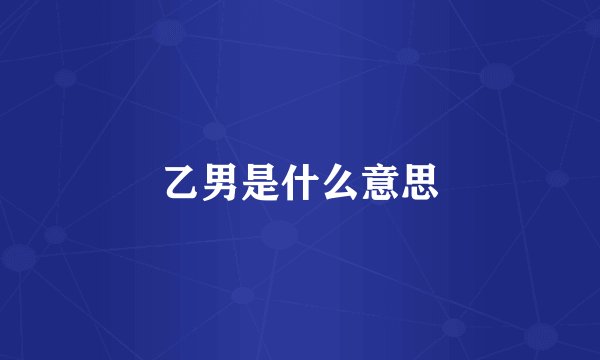 乙男是什么意思