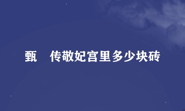 甄嬛传敬妃宫里多少块砖