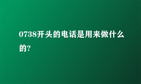 0738开头的电话是用来做什么的?