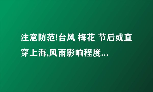注意防范!台风 梅花 节后或直穿上海,风雨影响程度会有多大?