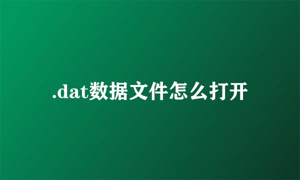 .dat数据文件怎么打开