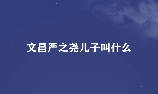 文昌严之尧儿子叫什么