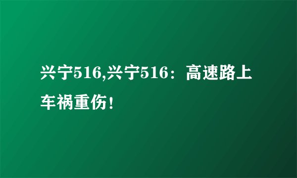 兴宁516,兴宁516：高速路上车祸重伤！
