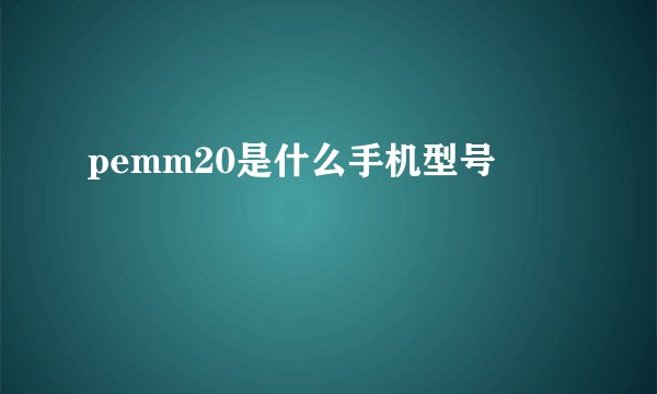 pemm20是什么手机型号