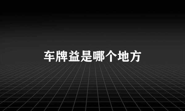 车牌益是哪个地方