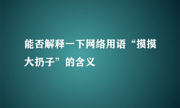 能否解释一下网络用语“摸摸大扔子”的含义