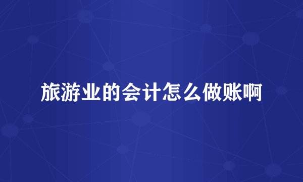 旅游业的会计怎么做账啊