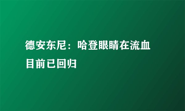 德安东尼：哈登眼睛在流血 目前已回归