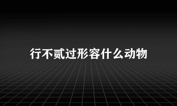 行不贰过形容什么动物