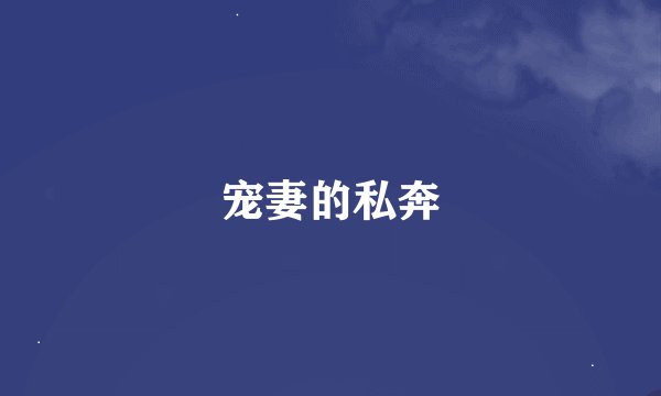 宠妻的私奔