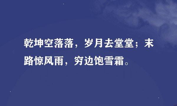 乾坤空落落，岁月去堂堂；末路惊风雨，穷边饱雪霜。