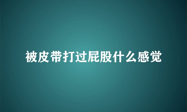 被皮带打过屁股什么感觉