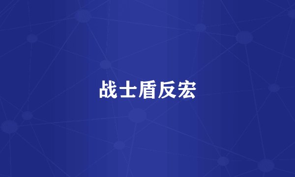 战士盾反宏