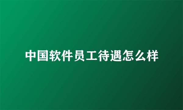 中国软件员工待遇怎么样