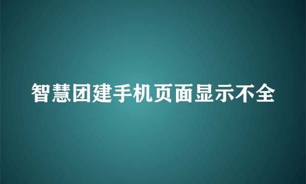 智慧团建手机页面显示不全