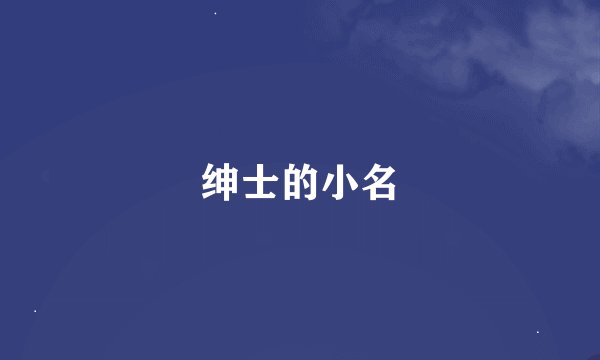 绅士的小名