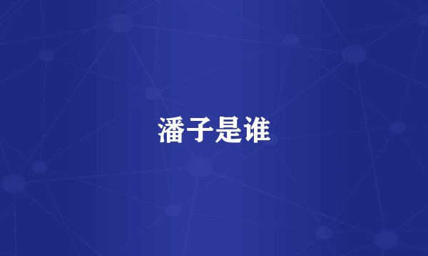 潘子是谁
